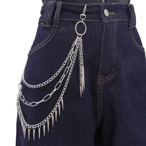 Viviblook Z1227AC01 Men Women Key Chain Big Ring Wallet Keychain Jeans Unisex Hip-hop Jewelry Punk Rock Metal Pants Waist Chain