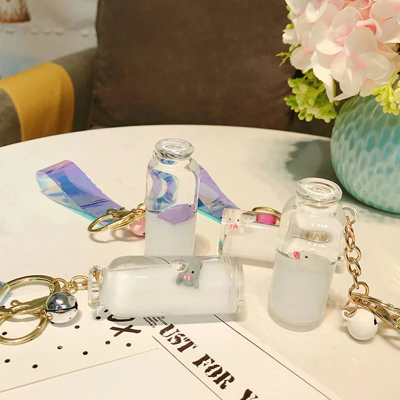 Дрейфующая бутылка подарок исцеления держатель жидкости макраме пресс-форм брелок, брелки для ключей, кольцо для ключей брелок для ключей с украшением в виде кристаллов