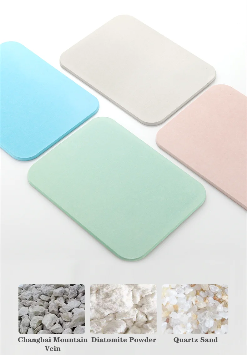 Natural Earth Fast Drying Anti Slip Bath Mat Diatomite Stone Bath Mat
