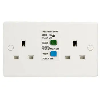 VNX Wholesale Comfortable Design 13A White 3 Pin Flat Plug Outlet Electric Wall Socket With Rcd Protection
