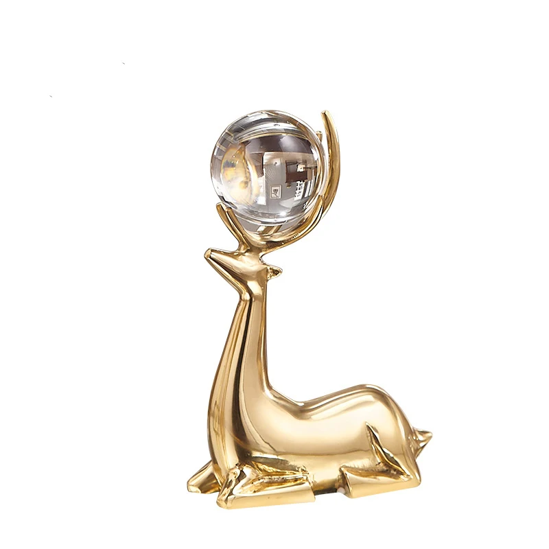 High Quality Solid Brass Deer Ornaments TV Cabinet Wine Cabinet Living Room Home Decorations