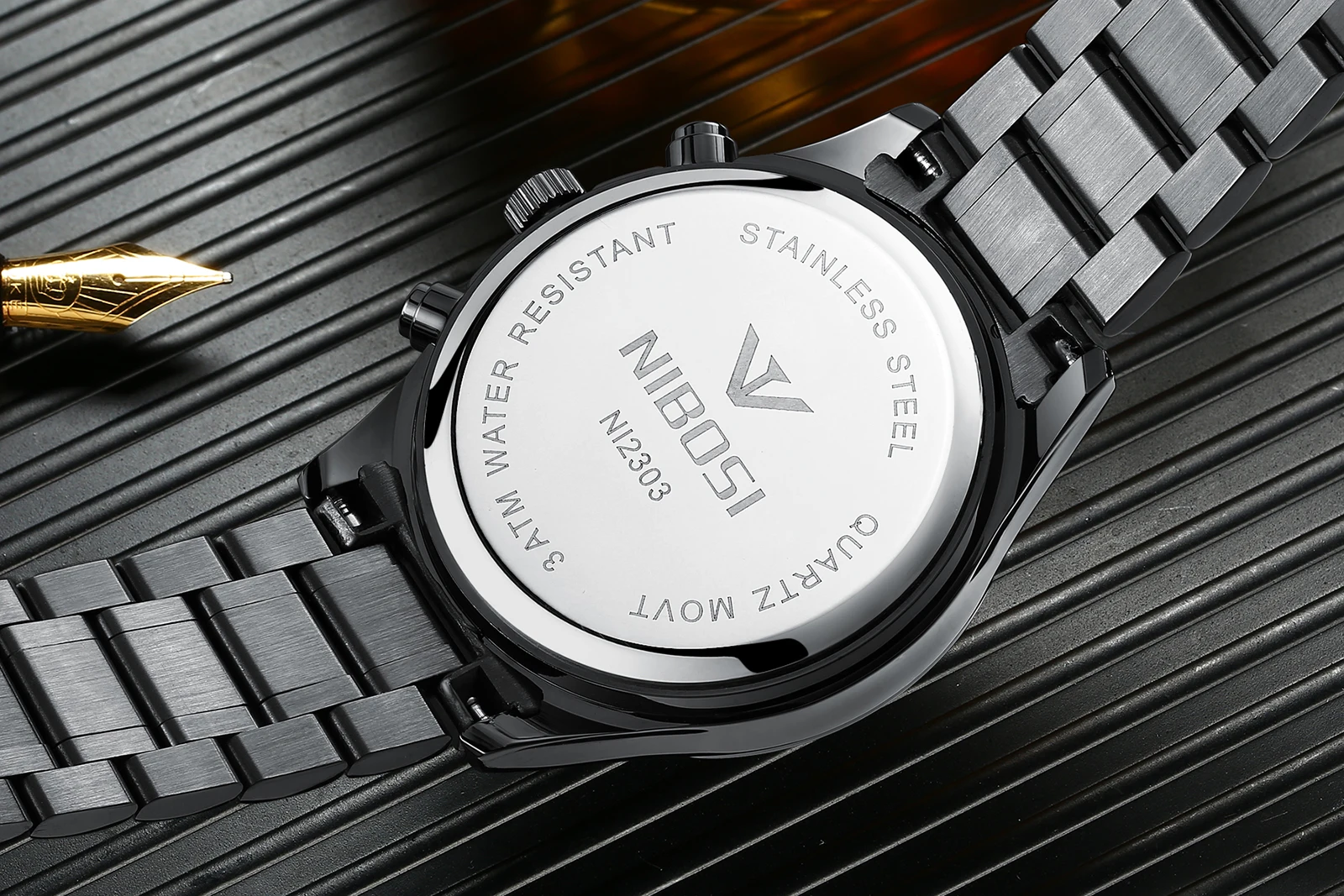 Orologio Da Uomo NIBOSI Stile Business - Quarzo Analogico, Cassa In Acciaio, Cinturino In Metallo, Datario, Impermeabile 3 ATM - 4