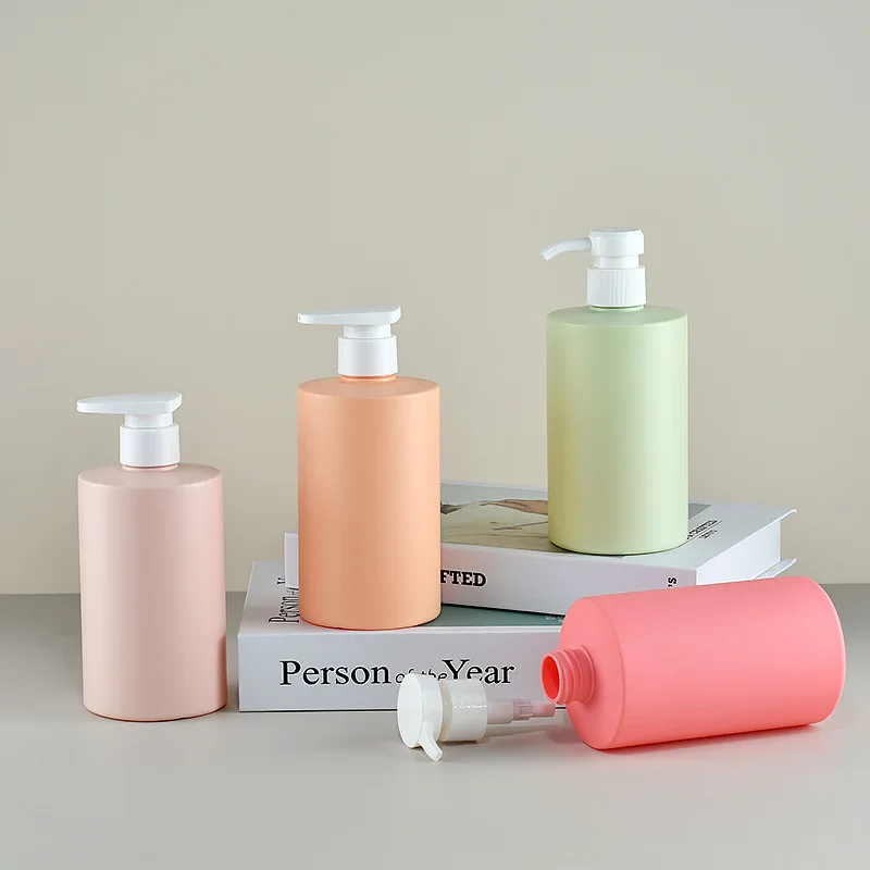 500ml HDPE Plastic Shampoo Bottle Soft Touch Cosmetic Packaging Plastic Bottle