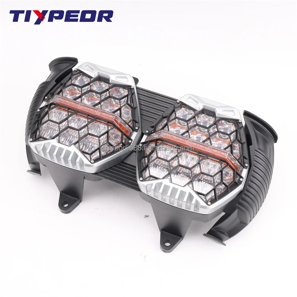 product tiypeor emark dot approved dual led drl sealed beam headlight moto headlamp drl for harley motorcycle road glide 2015 2023-3