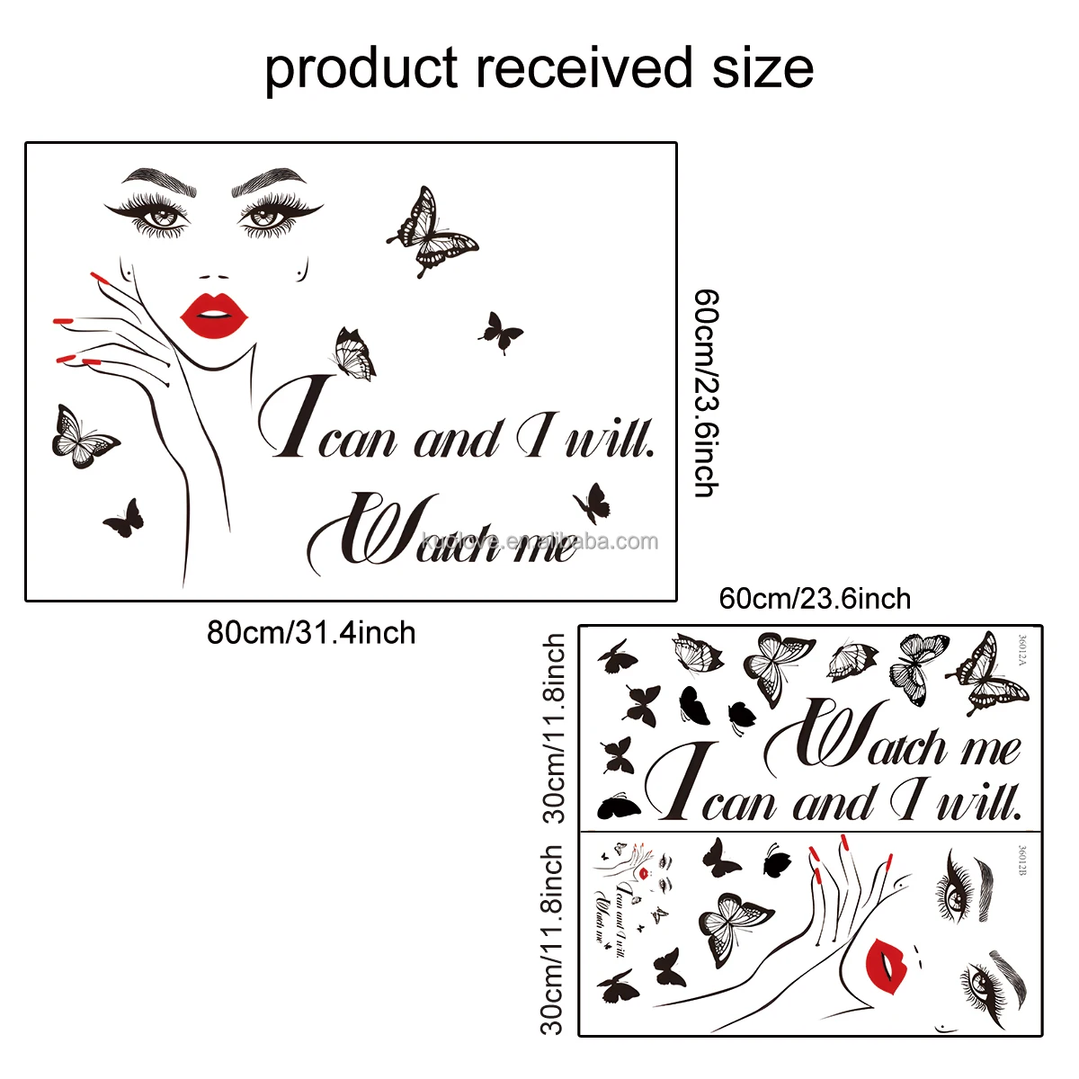 性感红唇女孩墙贴简体英文标语卧室装饰壁纸不干胶贴纸| Alibaba.com