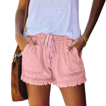 Wholesale women's summer fashion is simple and loose women's  shorts  denim shorts for women