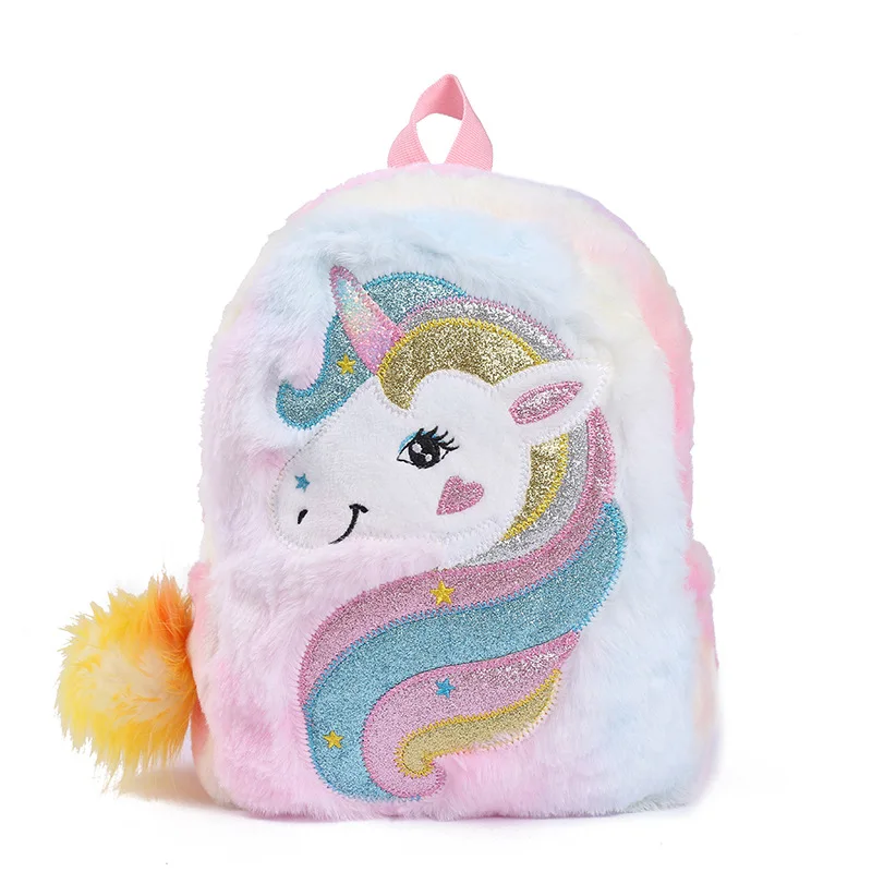 Kids' Unicorn Tie Die Faux-fur Trim Duffle Bag In Claire Unicorn