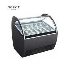 BREVIT High Quality Commercial Gelato Ice Cream Display Freezer Cooling Compressor Refrigerator Special Refrigerated Display