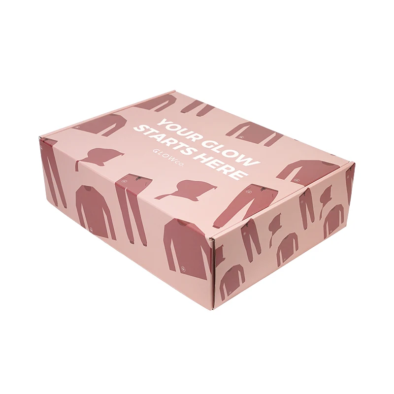 Low MOQ Corrugated Recyclable Mailer Box Pink Shipping Boxes Custom Logo for Small Business Gift Packaging