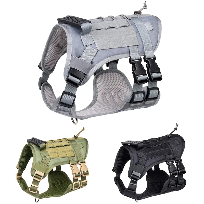 High Quality Adjustable Tactical Dog Vest Set and Harness Leash for Walking and Sports for Cats & Dogs