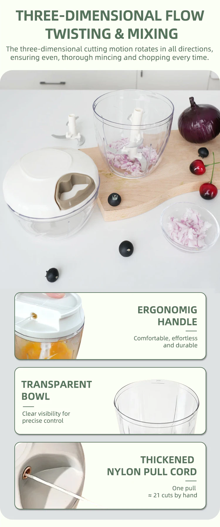 Mini Cordless Hand Pull Food Processor Salad Tool Adjustable High Speed Vegetable Chopper Garlic Cutter_voghion.com