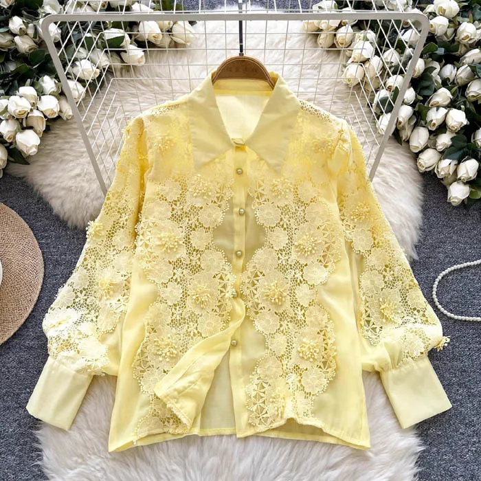 LY8619 Boutique 2024 Korean New Candy Color Turn Down Collar