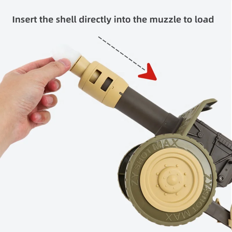 Plastic Air Airsoft Toy Shell Ejecting Shooting Launchers Foam Soft Bullet Tank with 3 Bullets