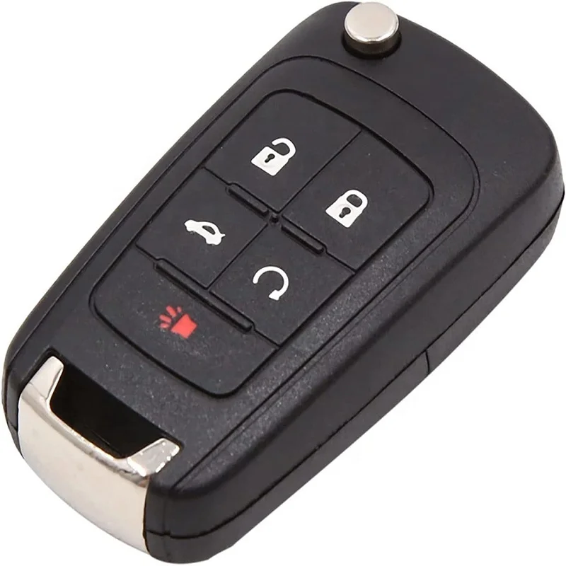 5 Button Folding Entry Car Remote Key Fob Chip Key Case for Chevrolet Camaro Cruze Malibu Sonic GM