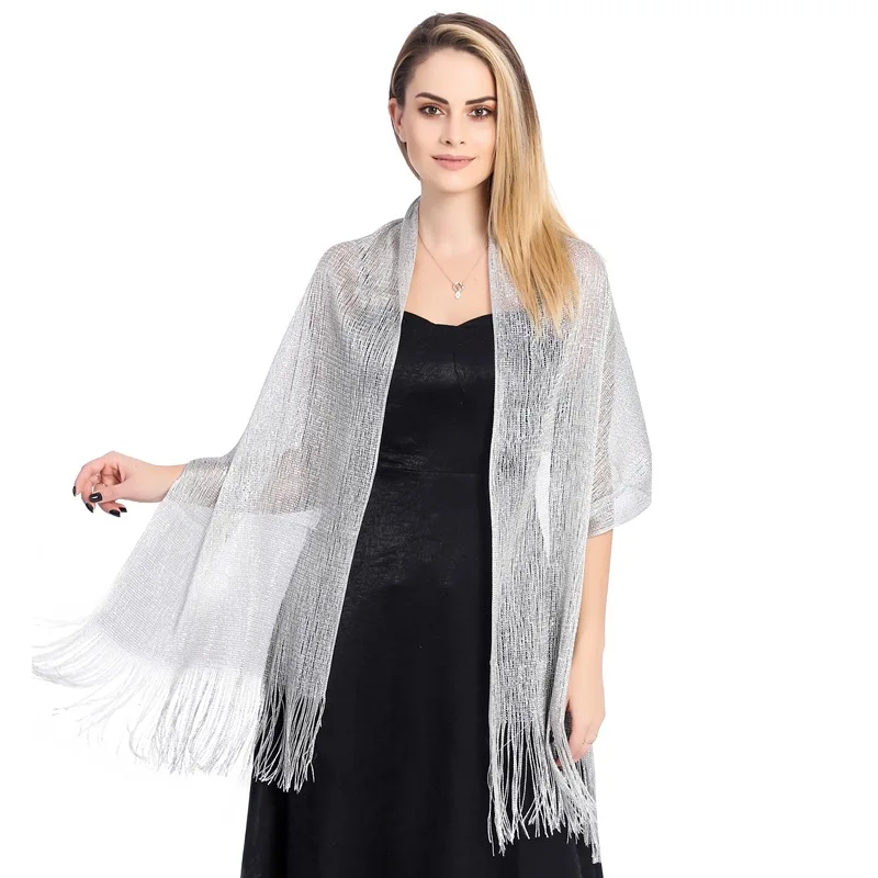 Soft Shimmering Metallic Shawls - Perfect for Evening Dress
