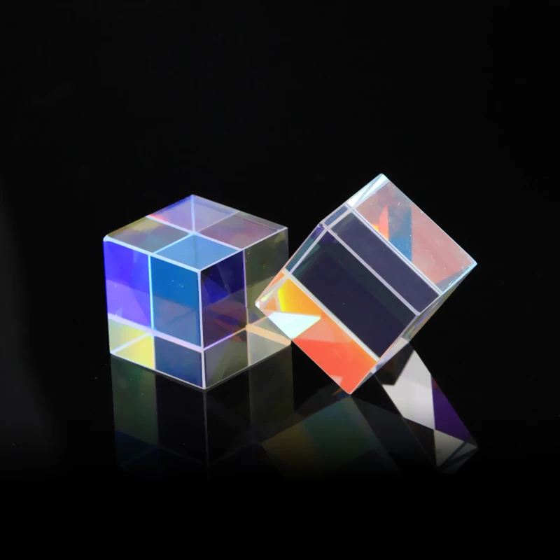 Customized Optical Glass K9 30mm Colorful Dichroic Glass Cube X Cube Prism