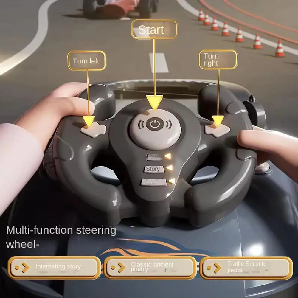 Kids Multi Modes Racing Game Machine Obstacle Avoidance Toys Car Adventure Puzzle Steering Wheel Toy Desktop Game With Sound