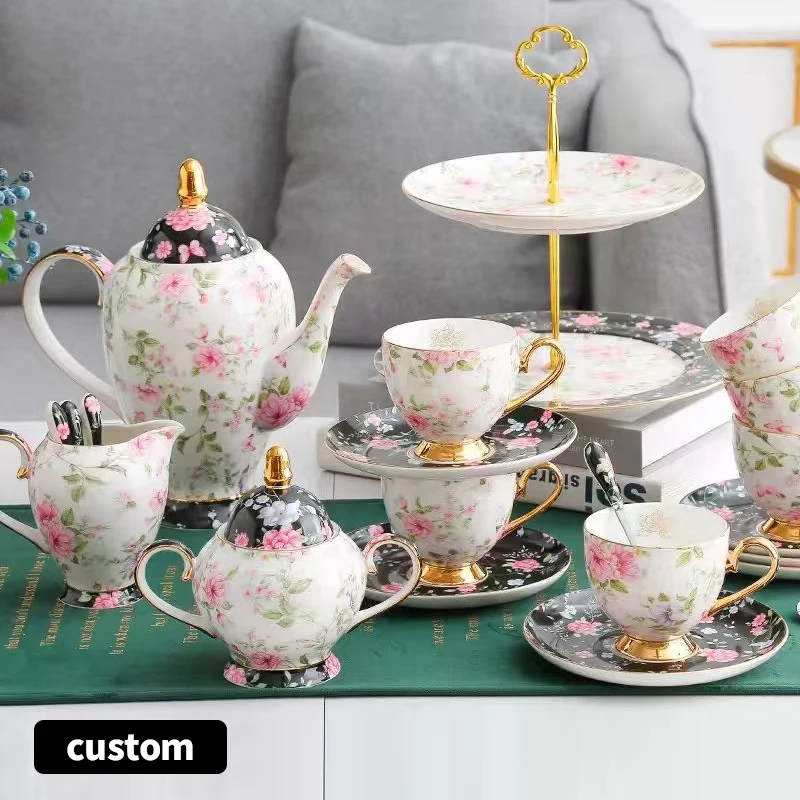Lot De 11 Tasses à Café En Céramique De Luxe Tangshan - Porcelaine Anglaise - Ensemble 2 Pièces Par Tasse - 14