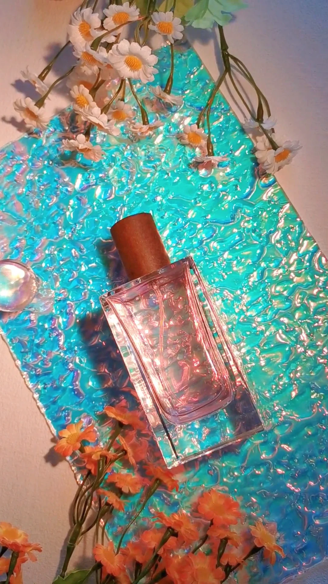 50ml Square Glass Perfume Bottle Luxury Perfume Bottle With Wooden Cap