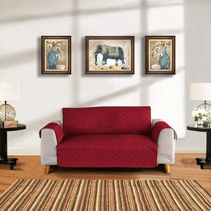 Water Resistant Sofa Protector Elastic Band on Back Side Waterproof Quilted Sofa Cover Couch Cover for Pets