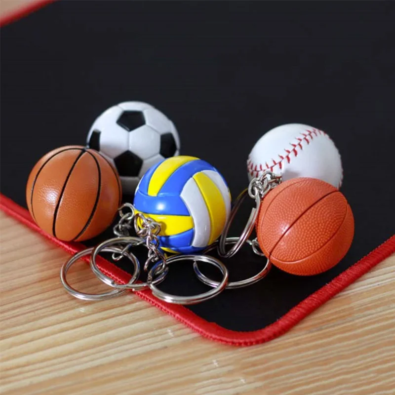 Custom Plastic Key Ring 3d Rubber Key Chain Football Tennis Soccer