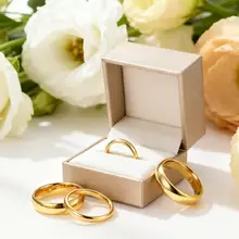 Newest Item Custom Width 24K 18K Gold Plated Tungsten Wedding Ring Gold Laser I love You Mens Tungsten Rings