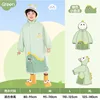 Dinosaurio Verde [Cremallera Mejorada, Totalmente Impermeable, Cuello Alto]