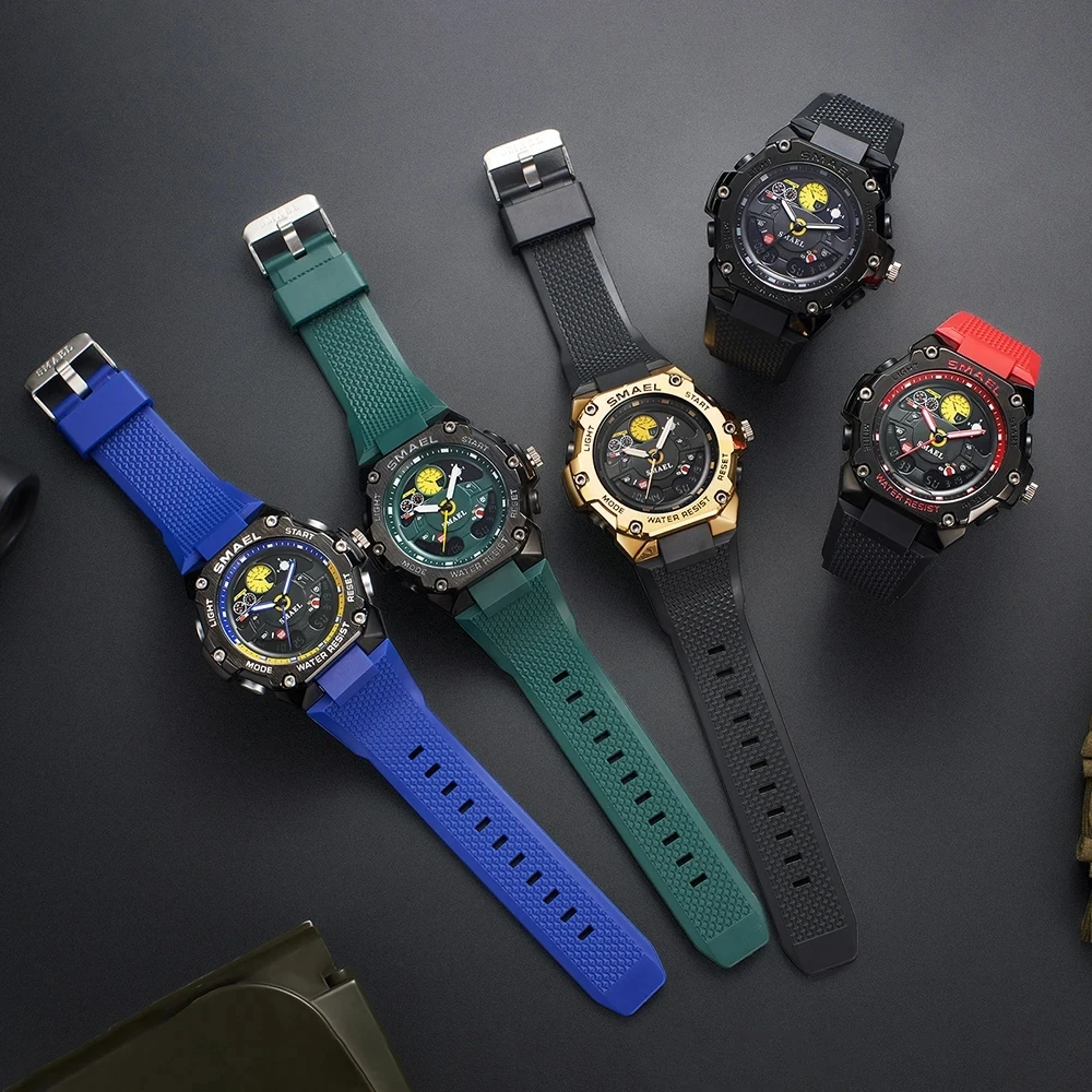 SMAEL 8079 Orologio Digitale Luminoso Da Uomo LED Cronografo Allarme Sportivo Orologio Da Polso Elettronico - Foto 13