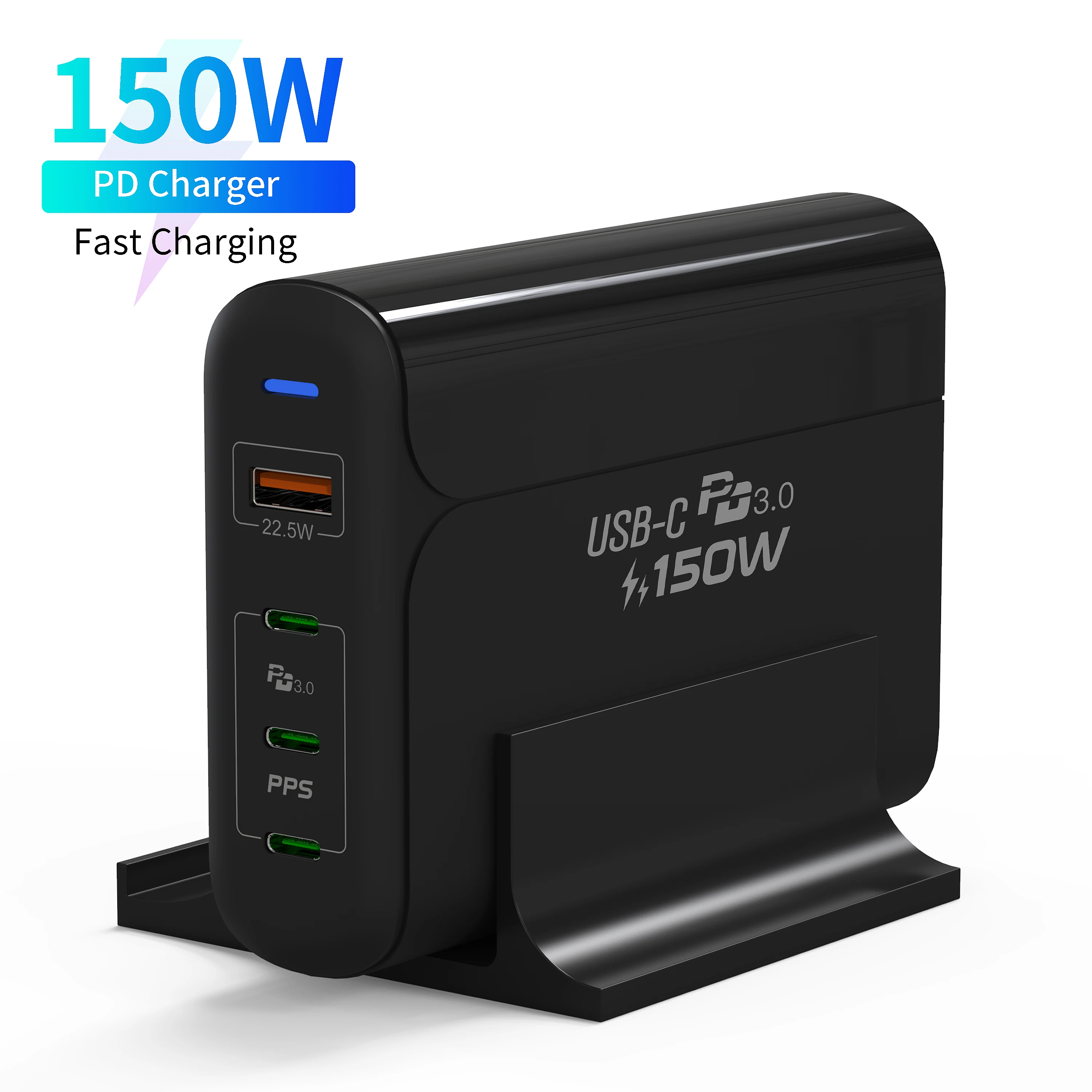 2021 Newest Universal 4 Ports GaN 3C1A 150W 65W PD QC Multi Port USB Smart Charger Type C PPS PD Charger US Plug Gallium Nitride
