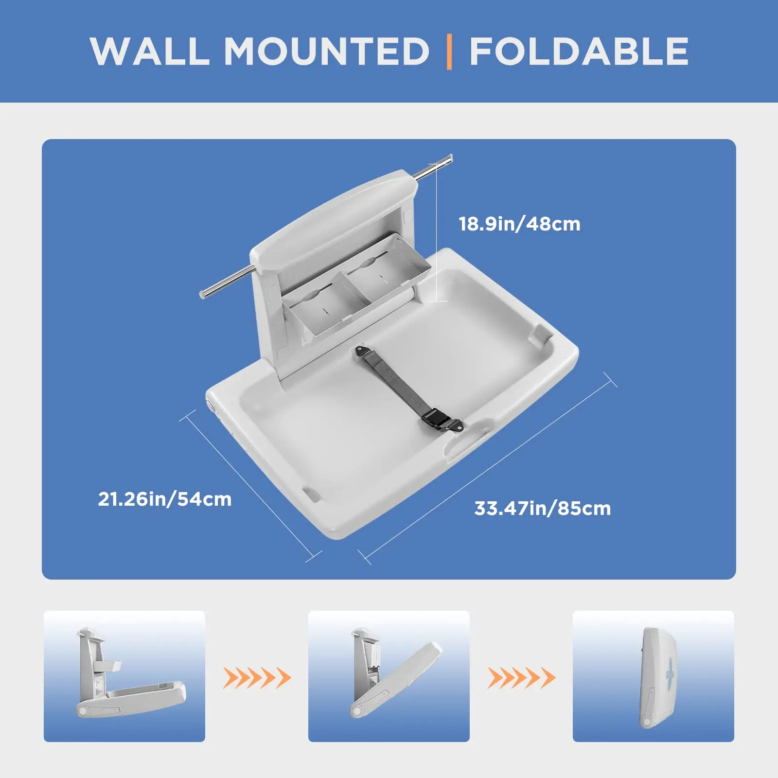 Commercial Wall Mounted Horizontal Baby Diaper Changing Station ...