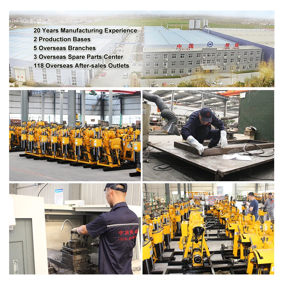 100m 200m Hengwang Deep Portable Small Water Well Rigs Drilling Rig Machine Borehole Drilling Machine Price