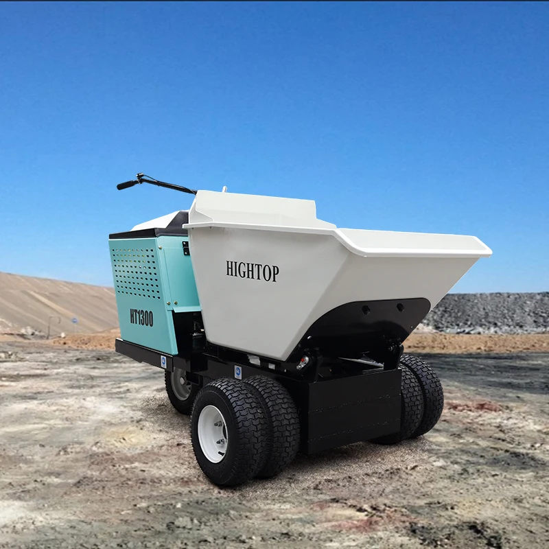 HIGHTOP EPA Euro 5 mini hydraulische kipwagen met wielen, kleine mini 1,3 ton kipwagen, benzine kipwagen