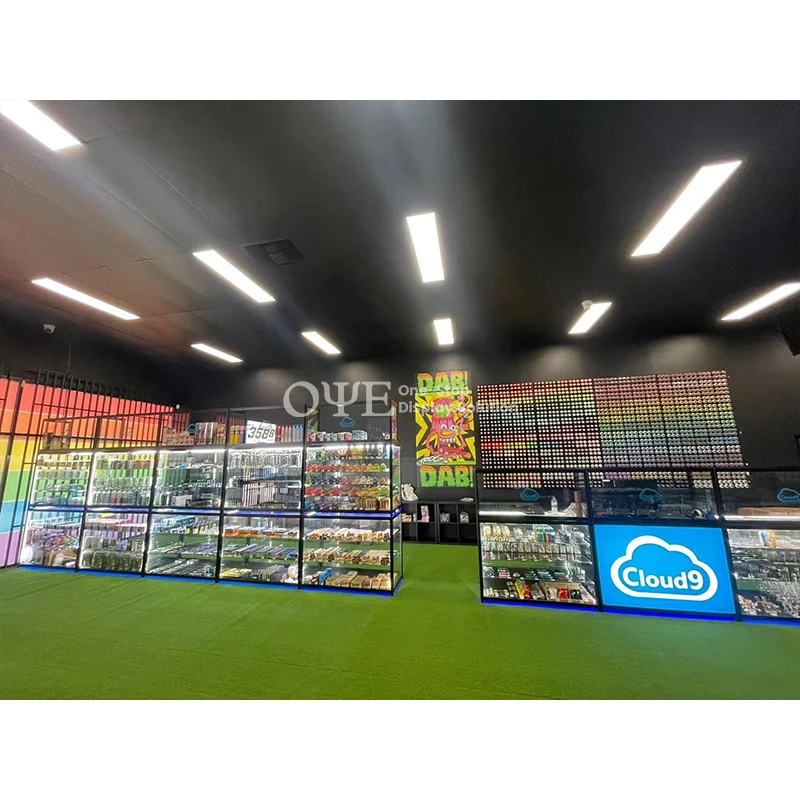 Modern Counter Display Cases Smoke Shop Glass Showcase Furniture