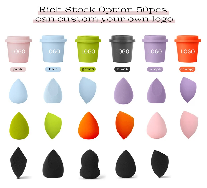Customizable Beauty Cosmetic Blender Private Label Latex-Free Coffee Cup Makeup Sponge for Enhancing Your Makeup Skills