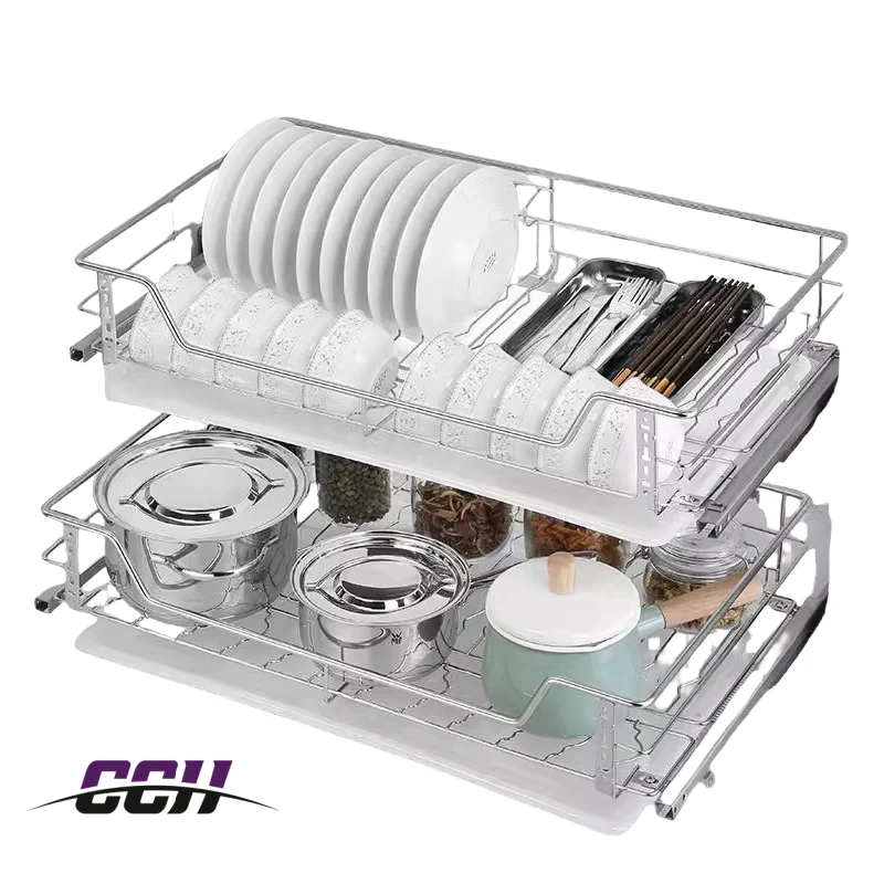 Custom Pullout Kitchen Stainless Steel Pull Out Basket Drawers