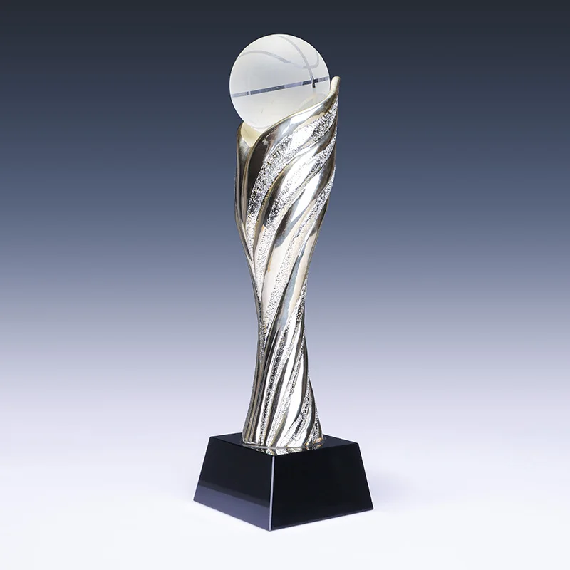 Wholesale cheap price resin sports trophy football awards with custom logo printing details