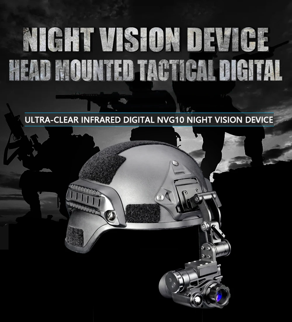 Low Light Nvg10 Pvs14 Night Vision Monocular Head Mount Gen3 Night ...