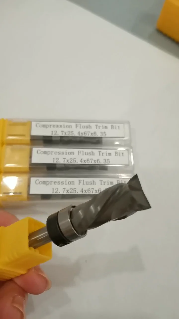 Carbide Compression Router Bit Wood Spiral Router Laminate Trim Flush