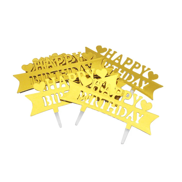 Custom Paper Insert Card Cake Topper Cake Cupcake Crown Decoration Wholesale Birthday Party Favor Cake Topper Ornaments