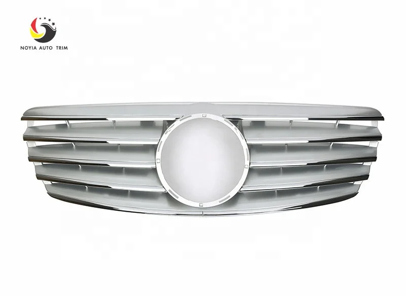 SHINY BLACK Front Grille for Benz E-Class W211 5 Fin 03-06 (Pre-Facelift) New ABS Mesh Style