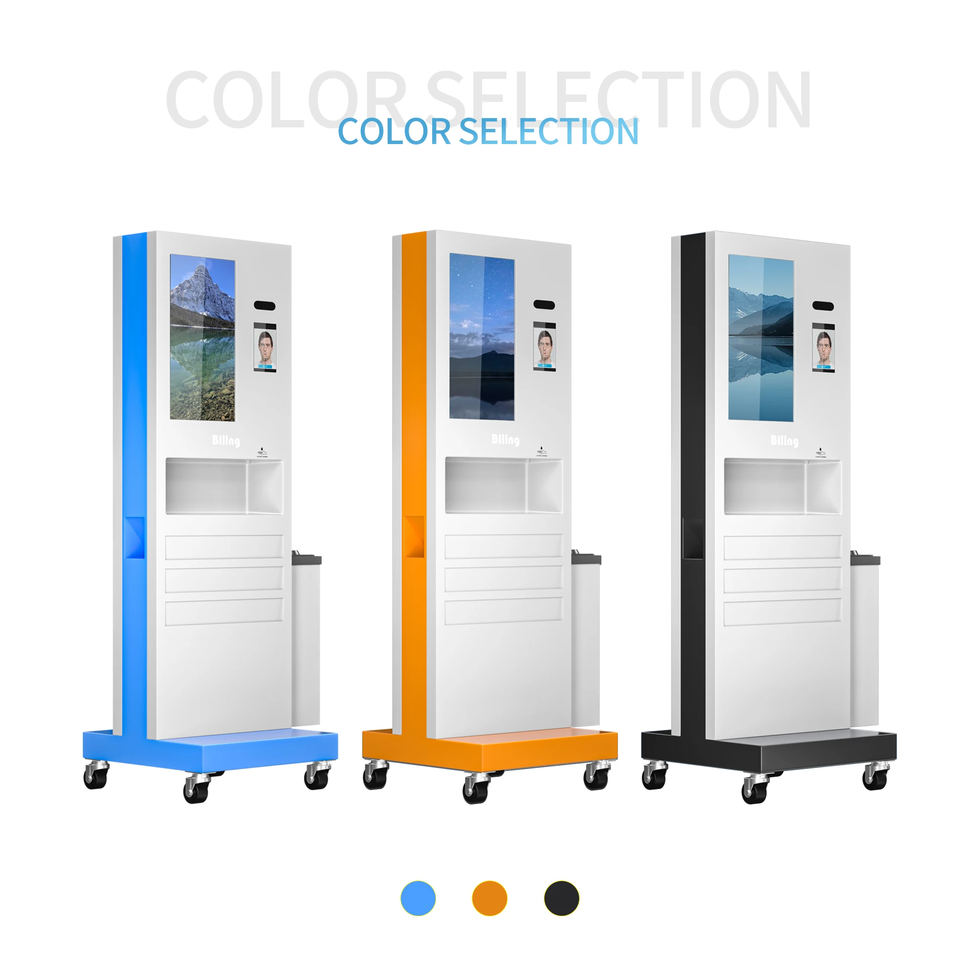 Торговый центр 32 дюймов напольные киоск 1200 мл ручной диспенсер для мытья тела датчик температуры ЖК-экран киоска