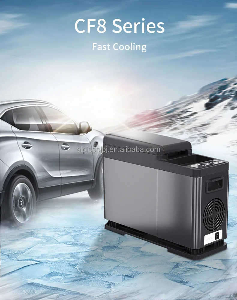 Cf8 Alpicool 8l Portable Mpv Armrest Car Fridge Refrigerator With