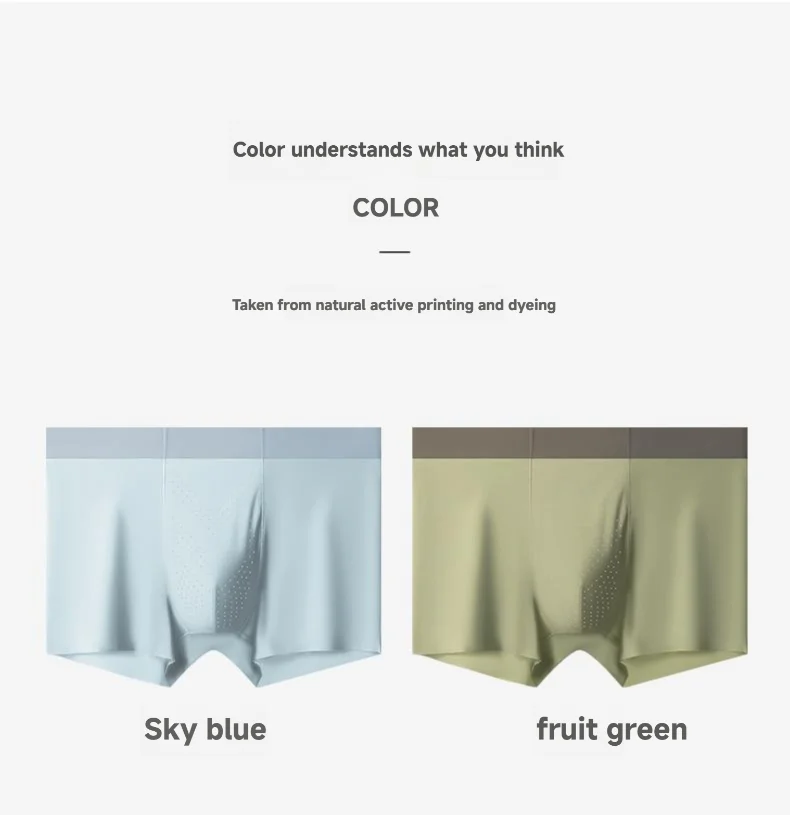 New Arrival Men's Underwear Breathable  Antibacterial Ice Silk Men's Boxer Briefs Nylon Men's Underpants Custom OEM Supplier