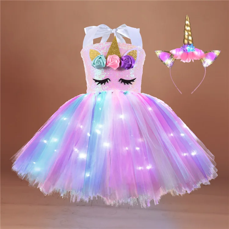 Unicorn Girl Tutu Skirt Lovely Blue Champagne Hot Pink White Color Princess  Girls Birthday Party Skirts With Train For Photos  Skirts  AliExpress