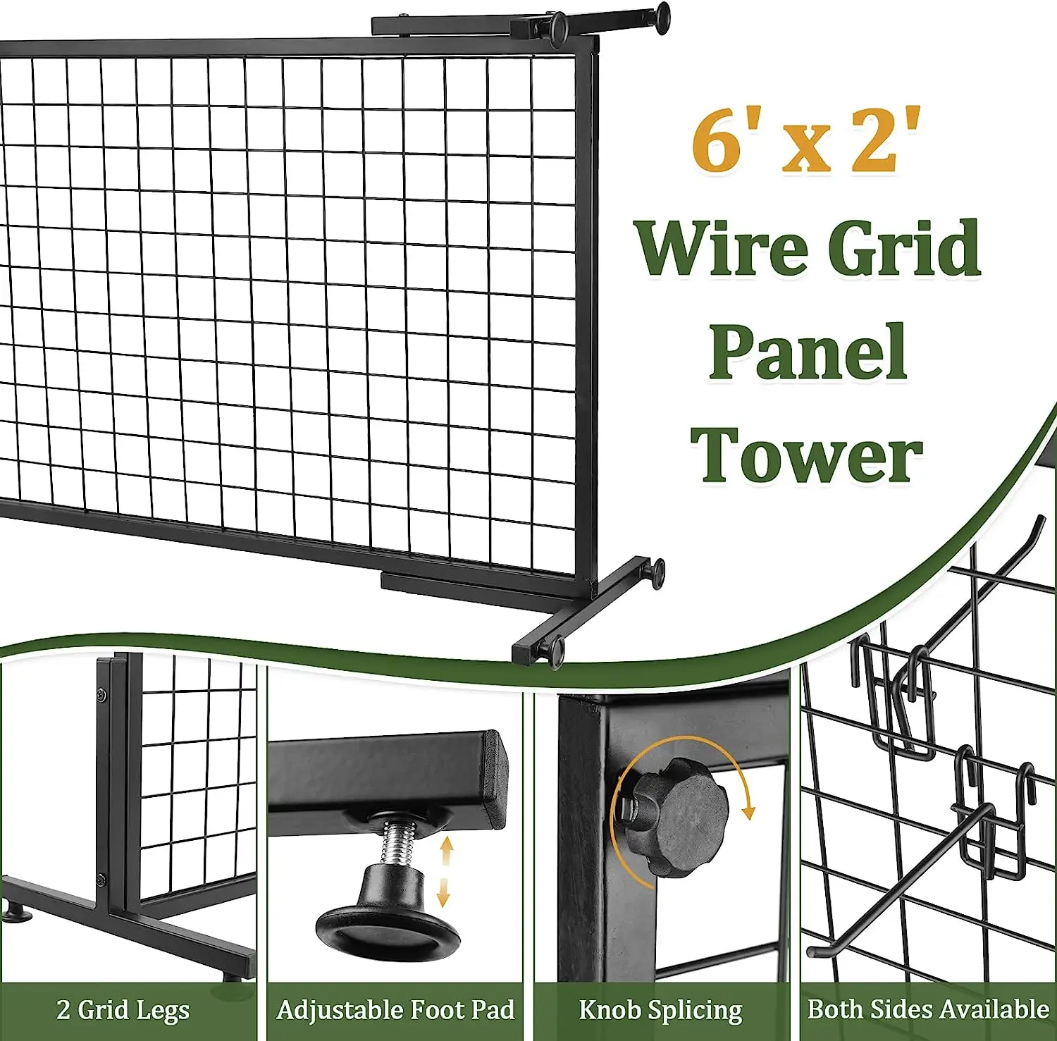 Bocheng Wall Mounted Display Grid Explained Black Wire Grid Display