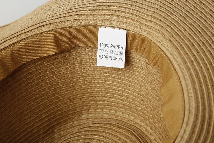 Bulk custom logo western folding men natural paper straw cowboy hats