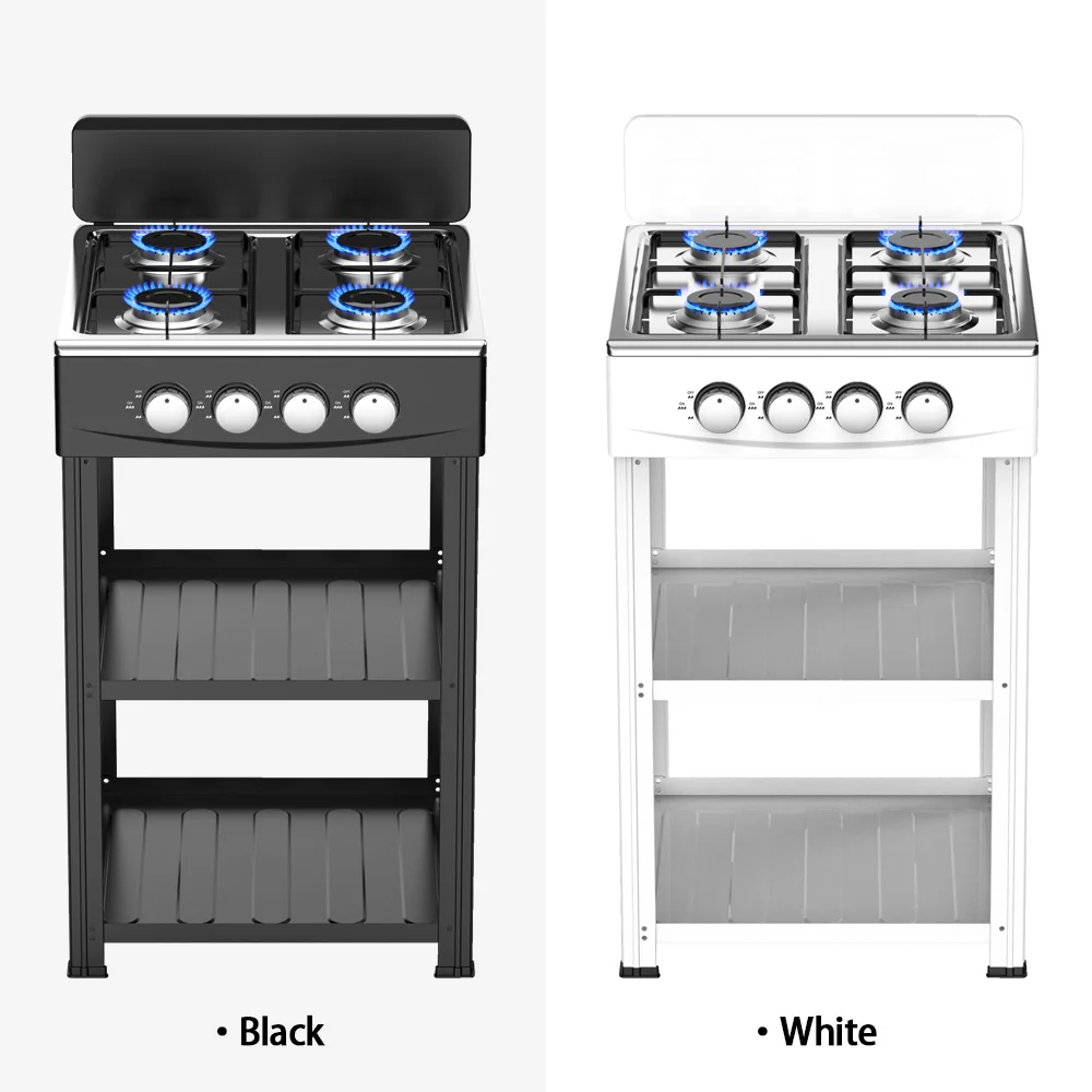 Automatic 4-Burner Tabletop Cooktop Stainless Steel Large Kitchen Stand Gas Stove for Commercial Restaurant Use LP Gas Type