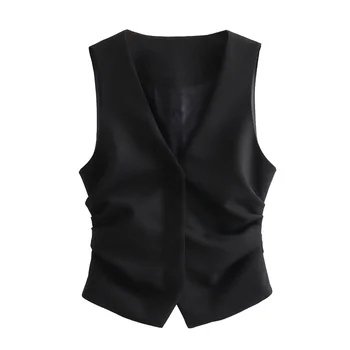 Taop&za 2023 New Fashionable And Versatile Side Pleated Design Vest ...