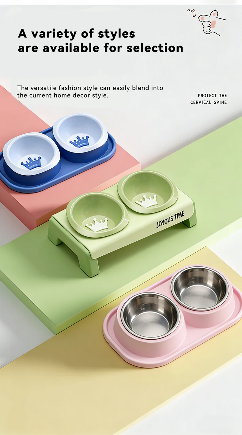 Cat Bowl Dog Bowl Pet Slow Food PP Bowl cat Water Dispenser Leak-proof Food Pet Bowl Anti-upset Pet Double Bowl factory