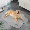 Tapis pour animaux de compagnie en soie glacée - Simple en forme de tête de chien gris clair